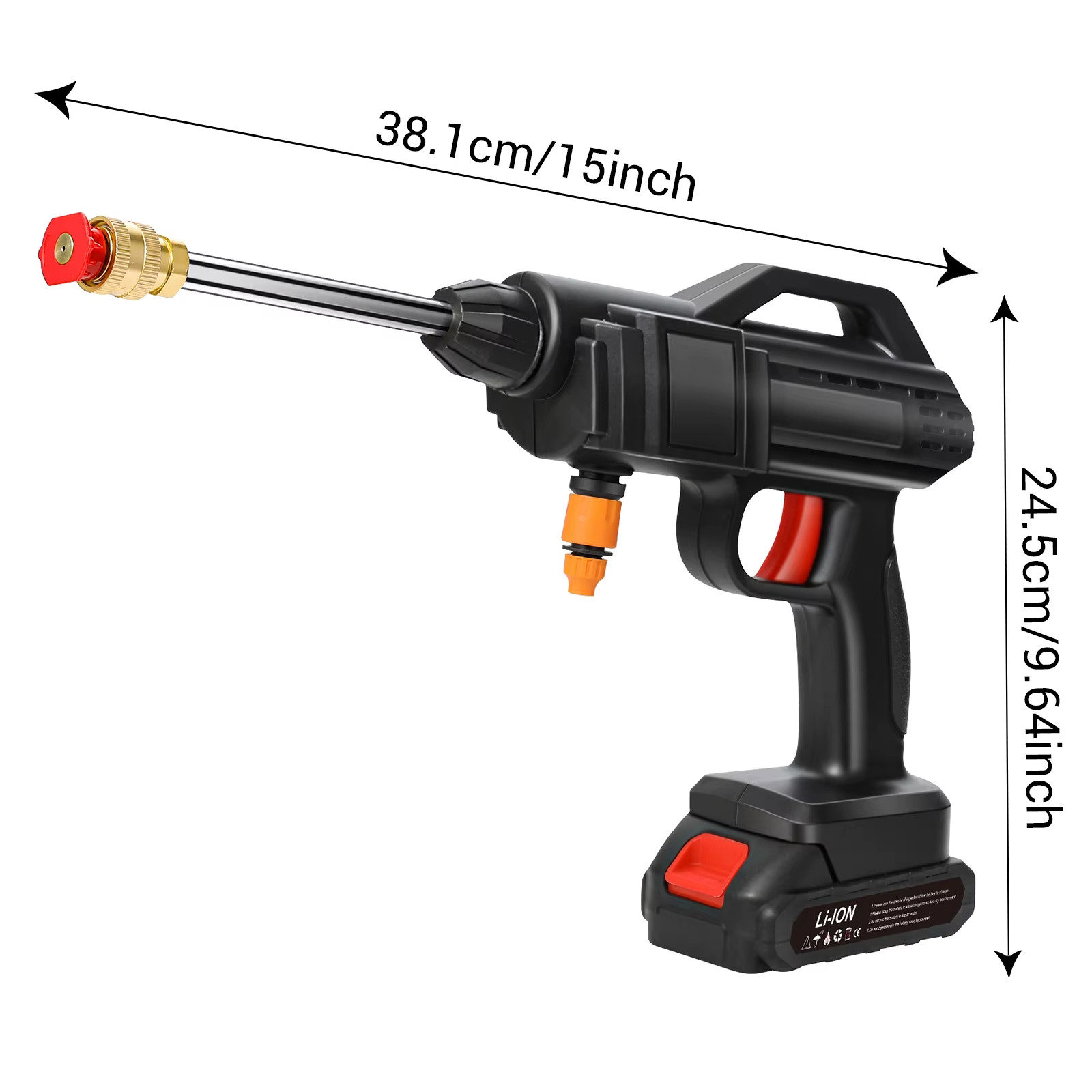 1500W BATTERY OPERATED PORTABLE GUN PRESSURE WASHER PRESSURE ACCESSORIES