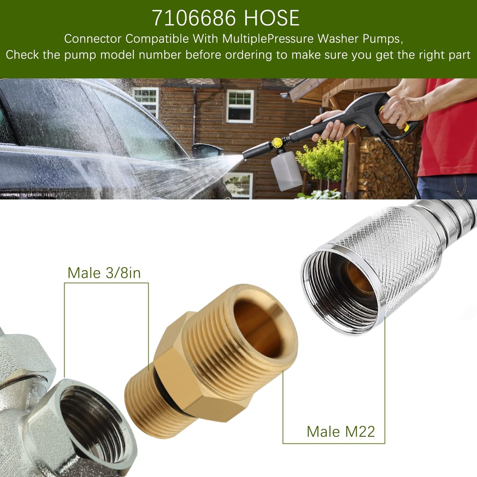 Pressure Washer Connector Fitting Replacement for Simpson Cleaning 510005 Gas