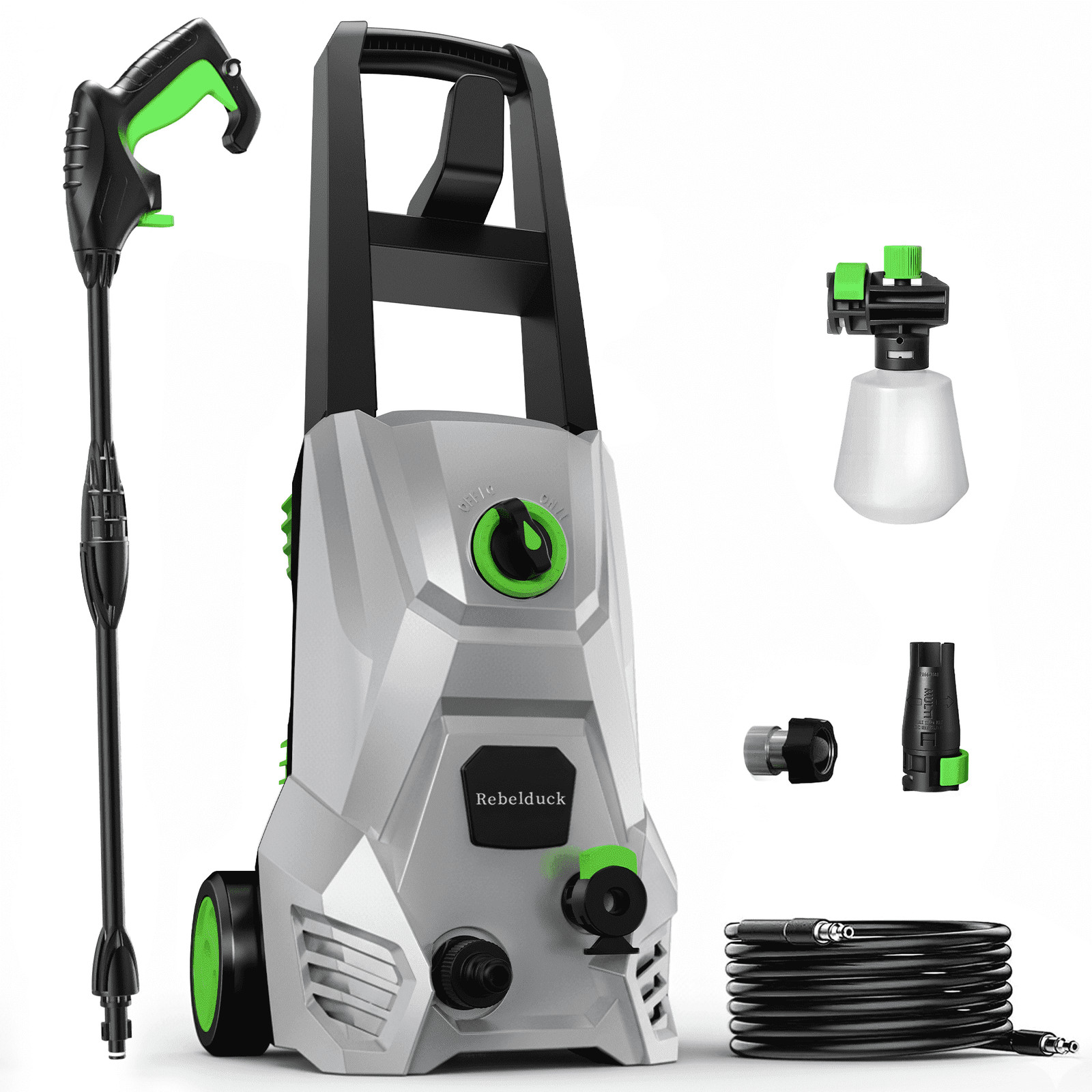 Rebelduck PW01GG 4000 PSI Electric Pressure Washer, 2.6 GPM, 4-in-1 Adjustable