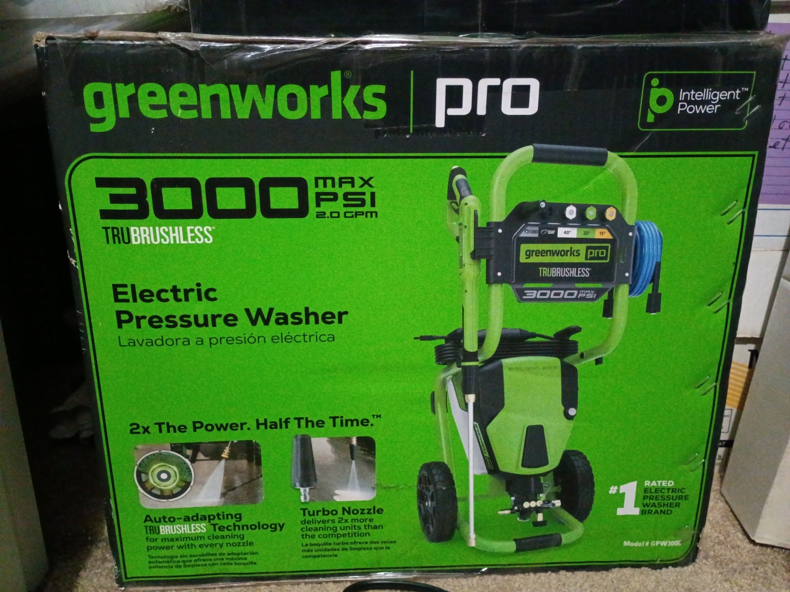 Greenworks Pro 3000 PSI 2.0 GPM Electric Pressure Washer Brushless BNIB