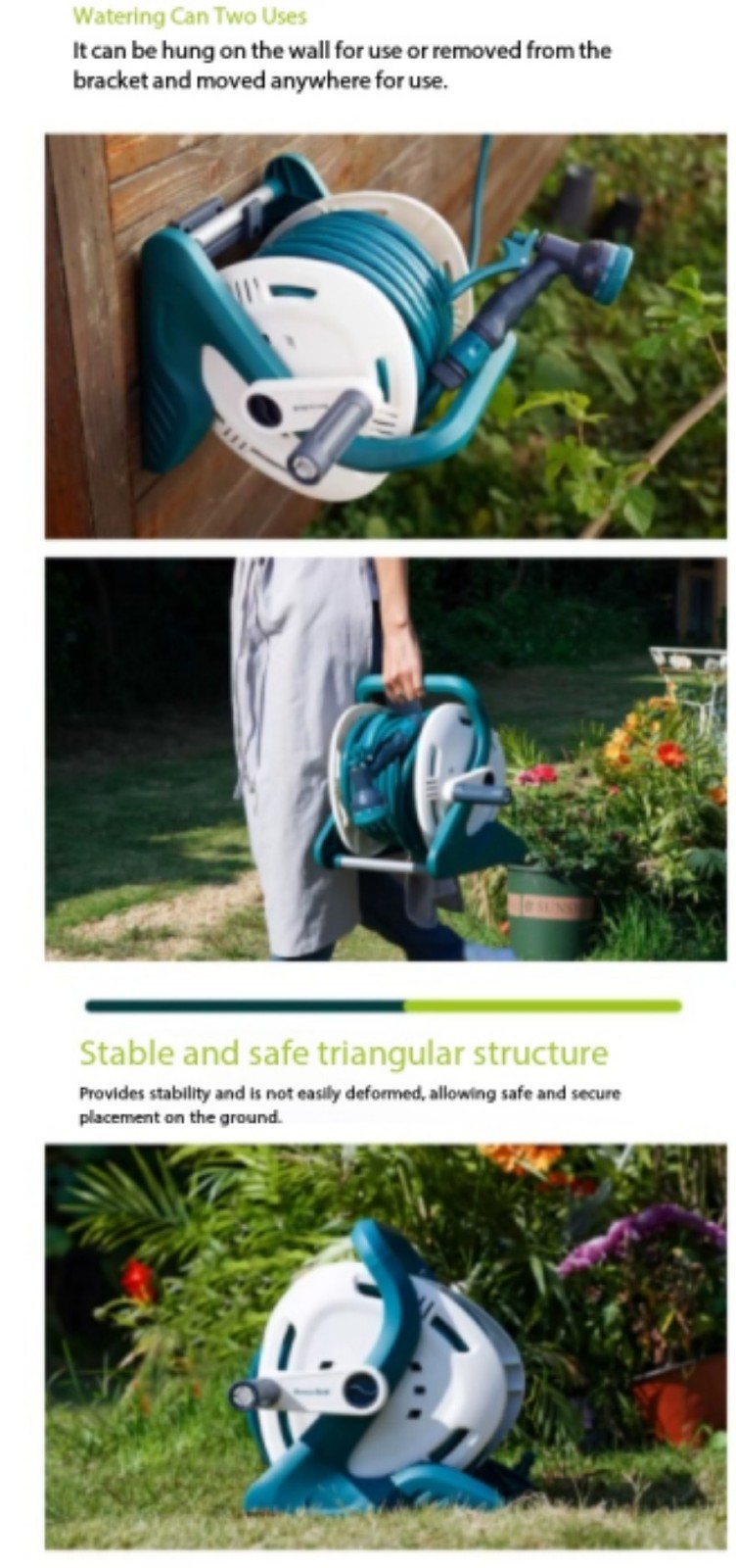 Watering Hose Cart for Plants, Tap Water, Car Washing, and Home Storage