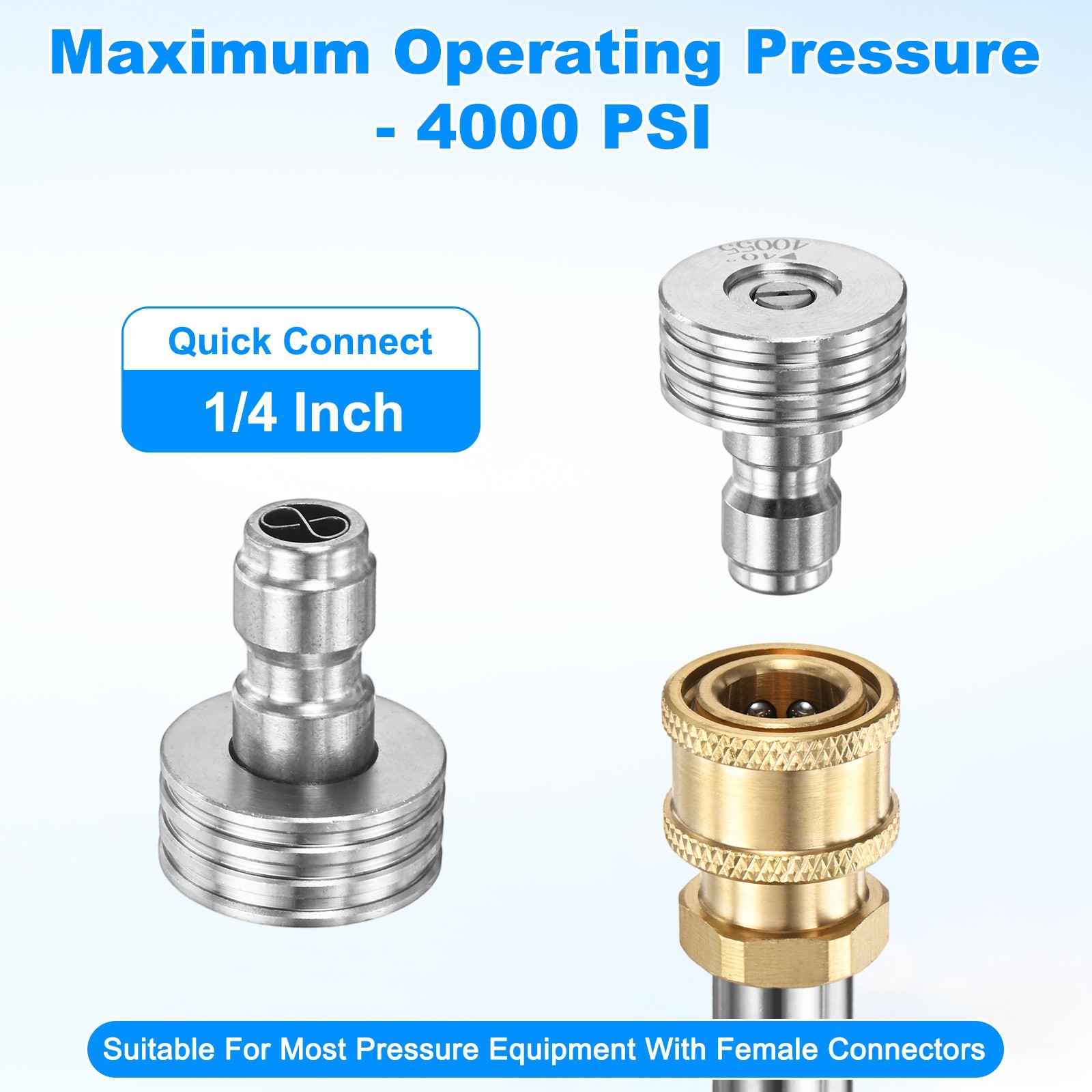 1-Pack 40 Degrees Pressure Washer Nozzle Tips, 1/4 Inch Quick Connect, 1.400mm