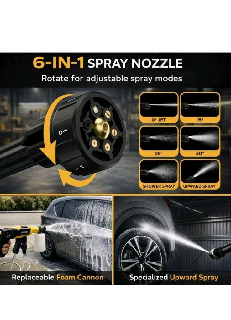 Battery Powered Power Washer – 2×4.0Ah Batteries,1100 PSI,Brushless Motor