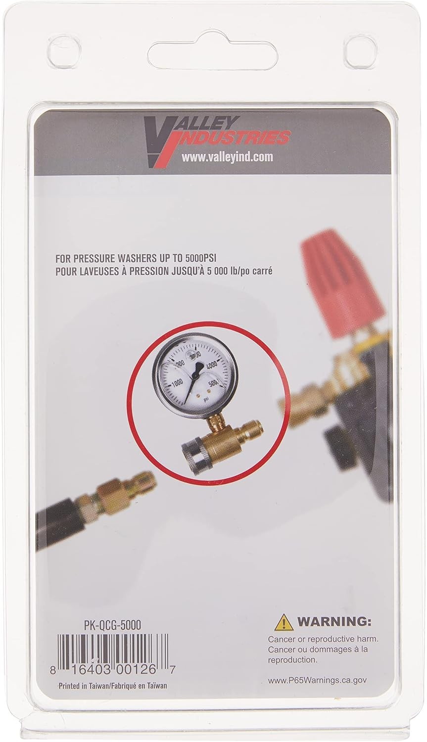 2.5 Inch Pressure Gauge for Pressure Washers, 5000 PSI with Quick Connect Plug