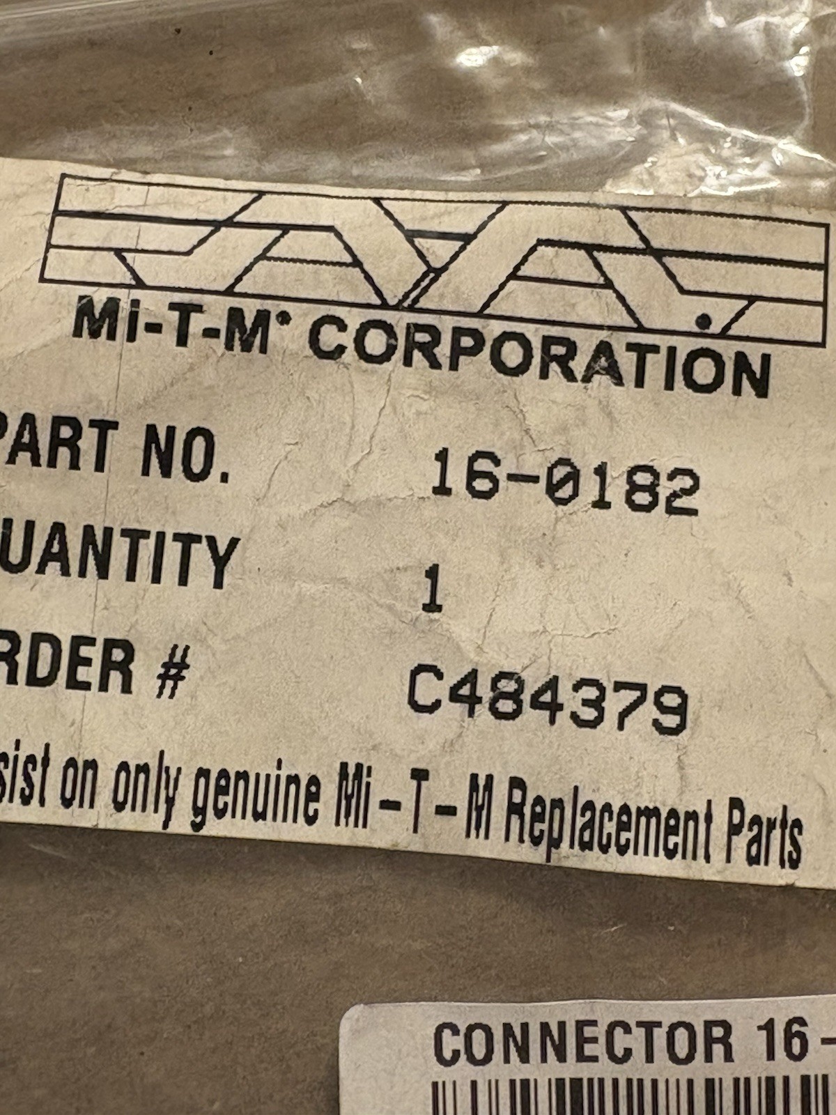 GENUINE OEM NOS Mi-T-M 16-0182 GUN AND WAND CONNECTOR [9893E]