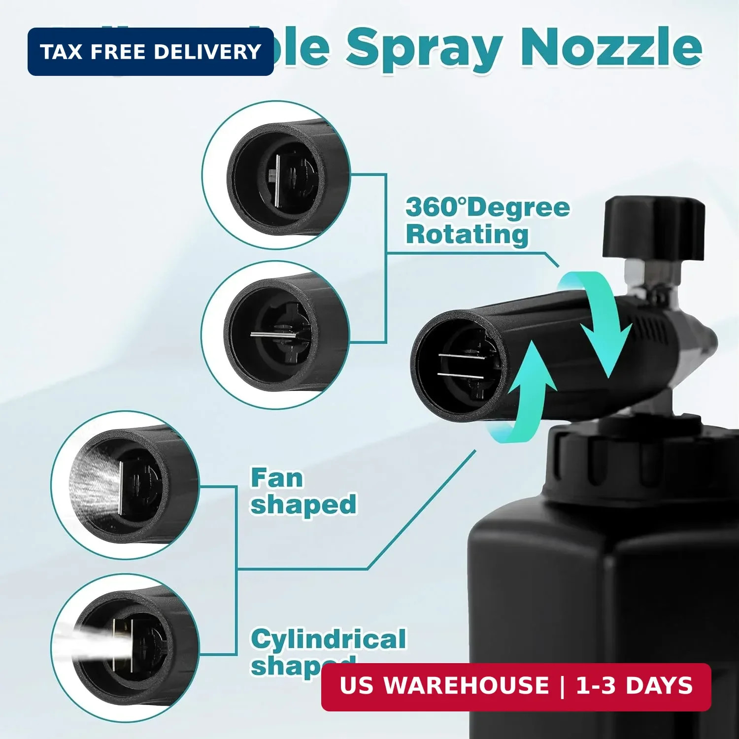 PWACCS Pressure Washer Foam Gun with Dual Connector Accessory, Short Power Washe