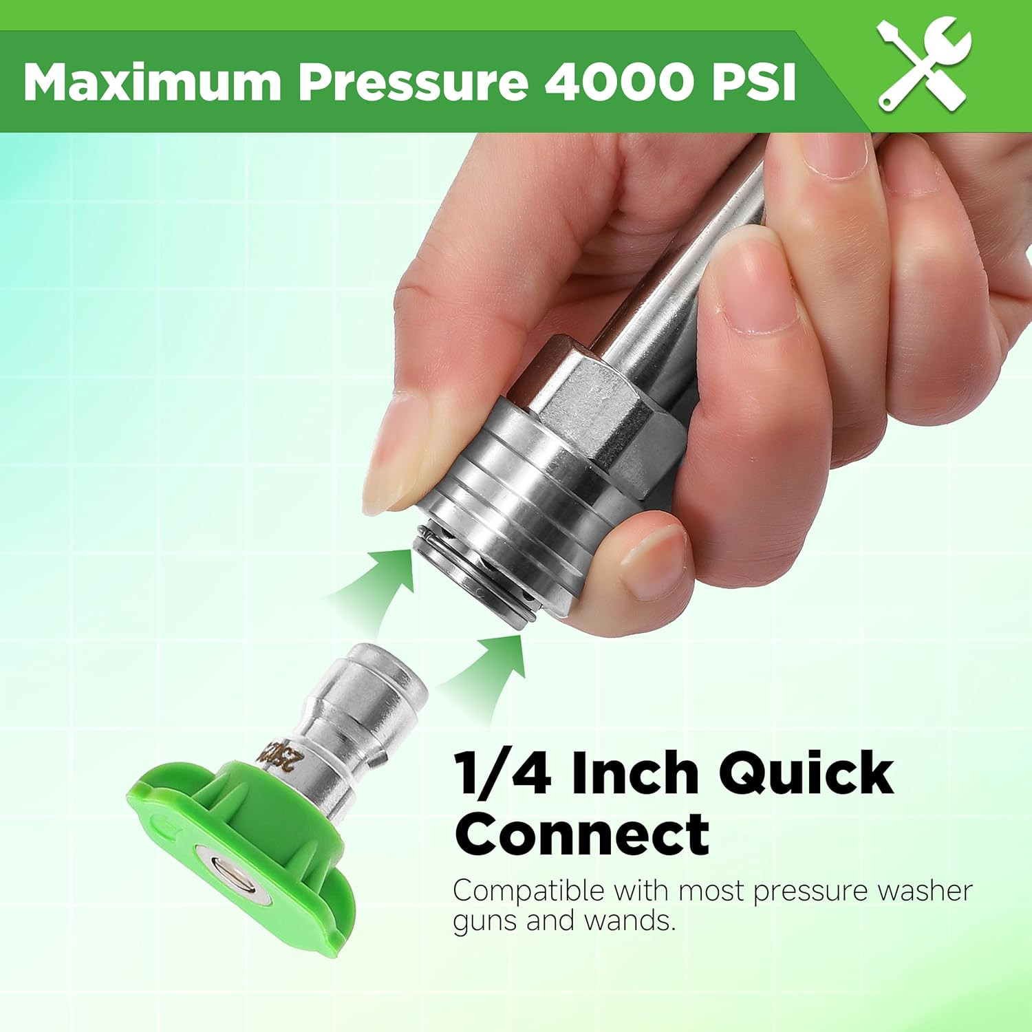 Pressure Washer Tips, 25 Degree Green Power Washer Nozzle Tips, Pressure Washer
