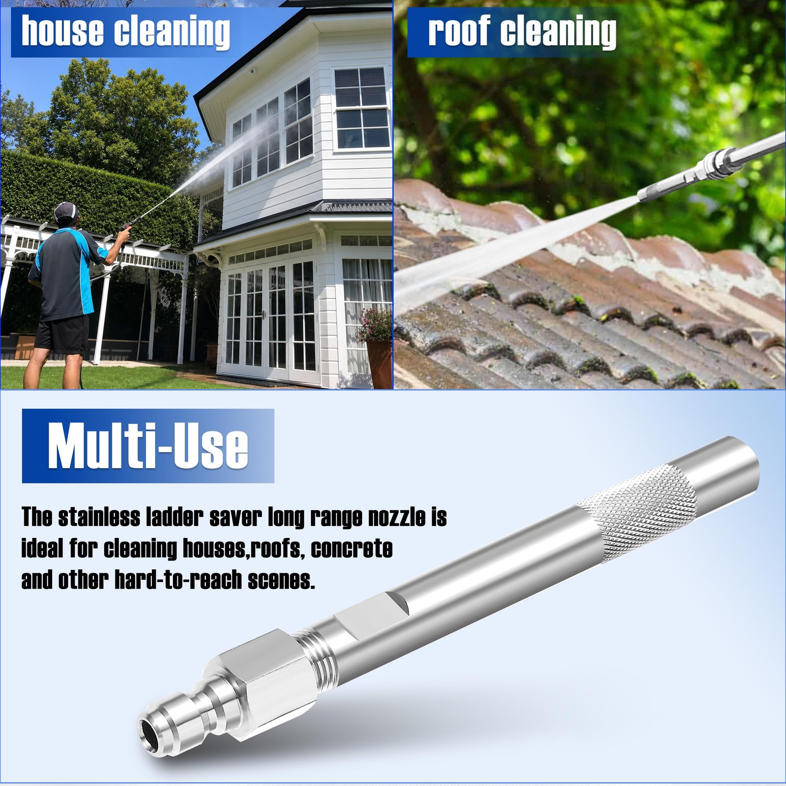 Pressure Washer Long Range Chemical Nozzle, Shooter Tip for Pressure Washer, …