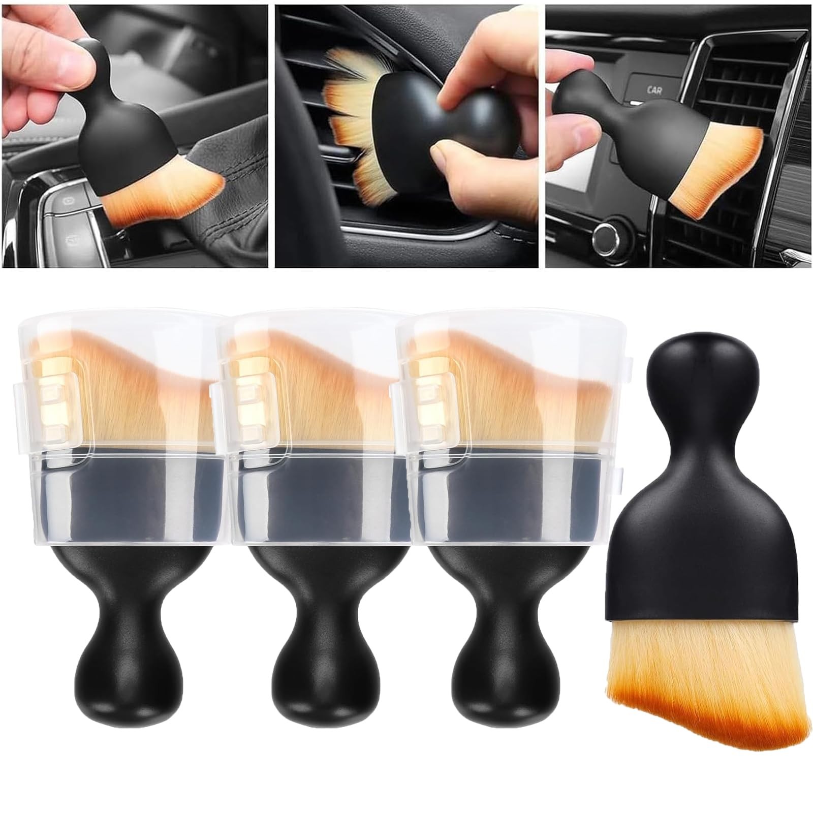 EISNZLAN 4 Pcs Car Interior Cleaning Tool,Car Detailing Brush,Car…