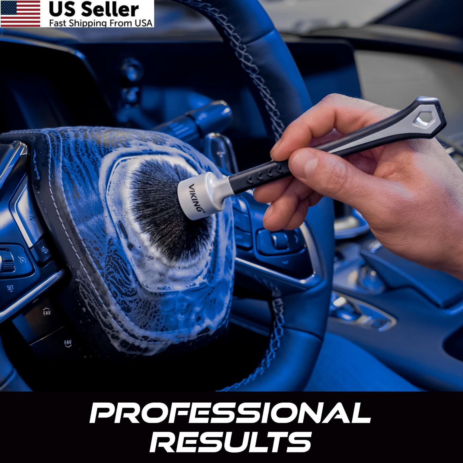 2pk Car Detailing Brush Set Super Soft Interior Cleaning Kit 1″ & 1.5″ Heads New