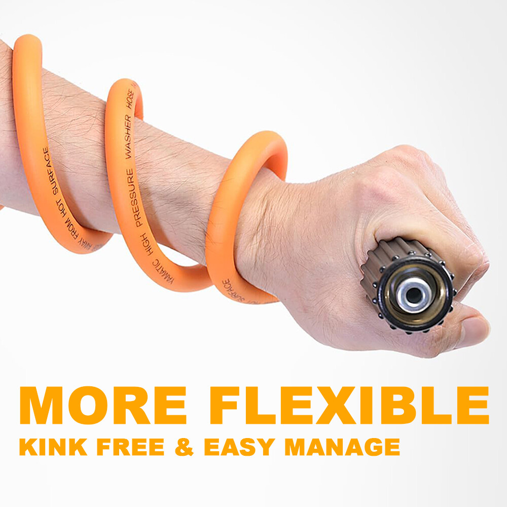 YAMATIC Pressure Washer Hose Wear-Resistant Kink Free Power Washer Hose 1/4″ M22