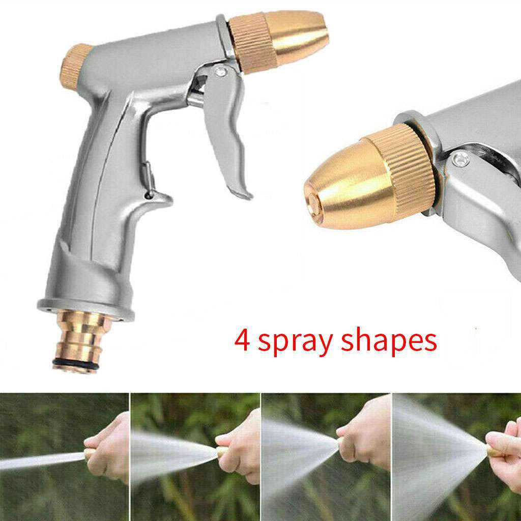 High Pressure Water Spray Gun Metal Brass Nozzle Wash Hose Pipe Car Garden Lawn