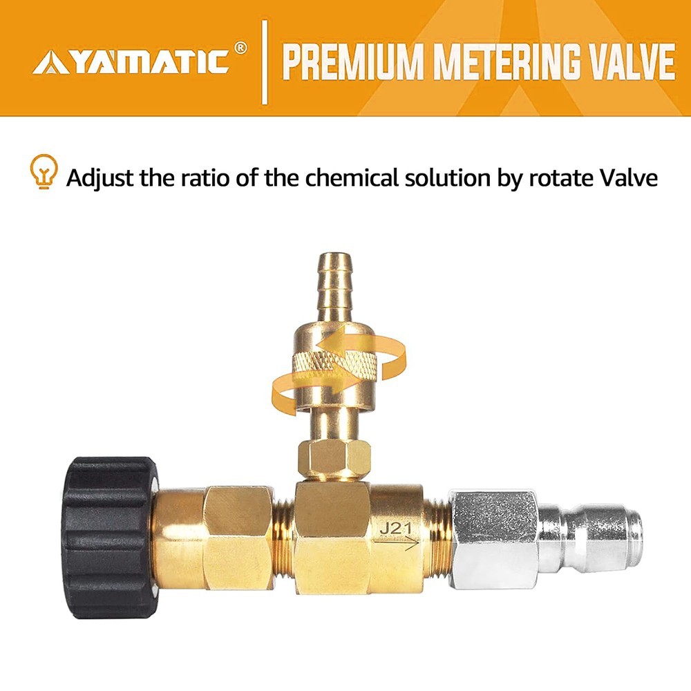 YAMATIC Adjustable Chemical Injector Kit for Pressure Washer,M22-14mm Connectors