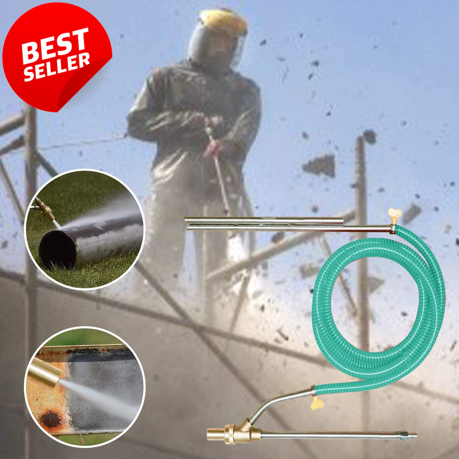Pressure Washer Sandblasting Kit Wet Abrasive Sandblaster 5000 PSI US