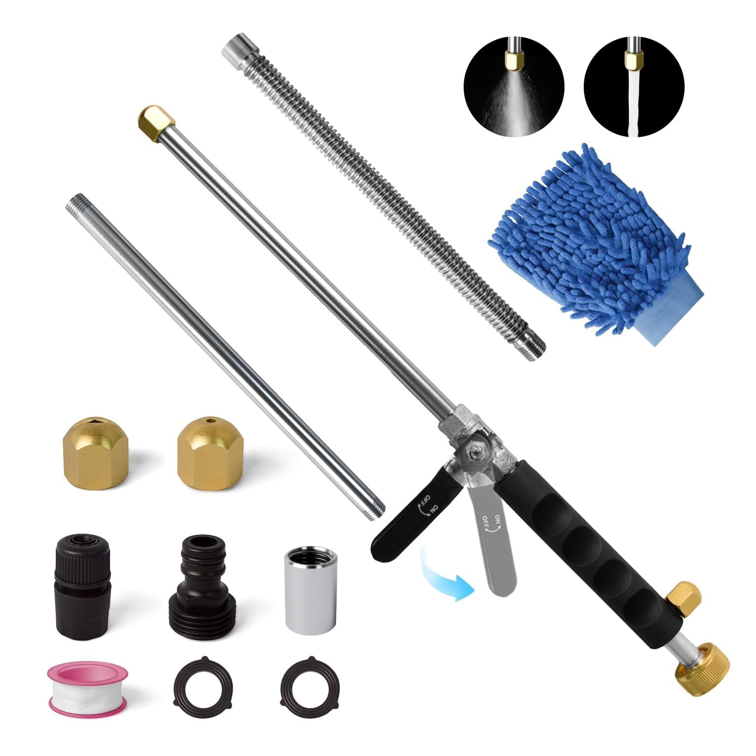 38in Upgrate High Pressure Hose Nozzle, 2-In-1 Power Washer Nozzle for Garden…