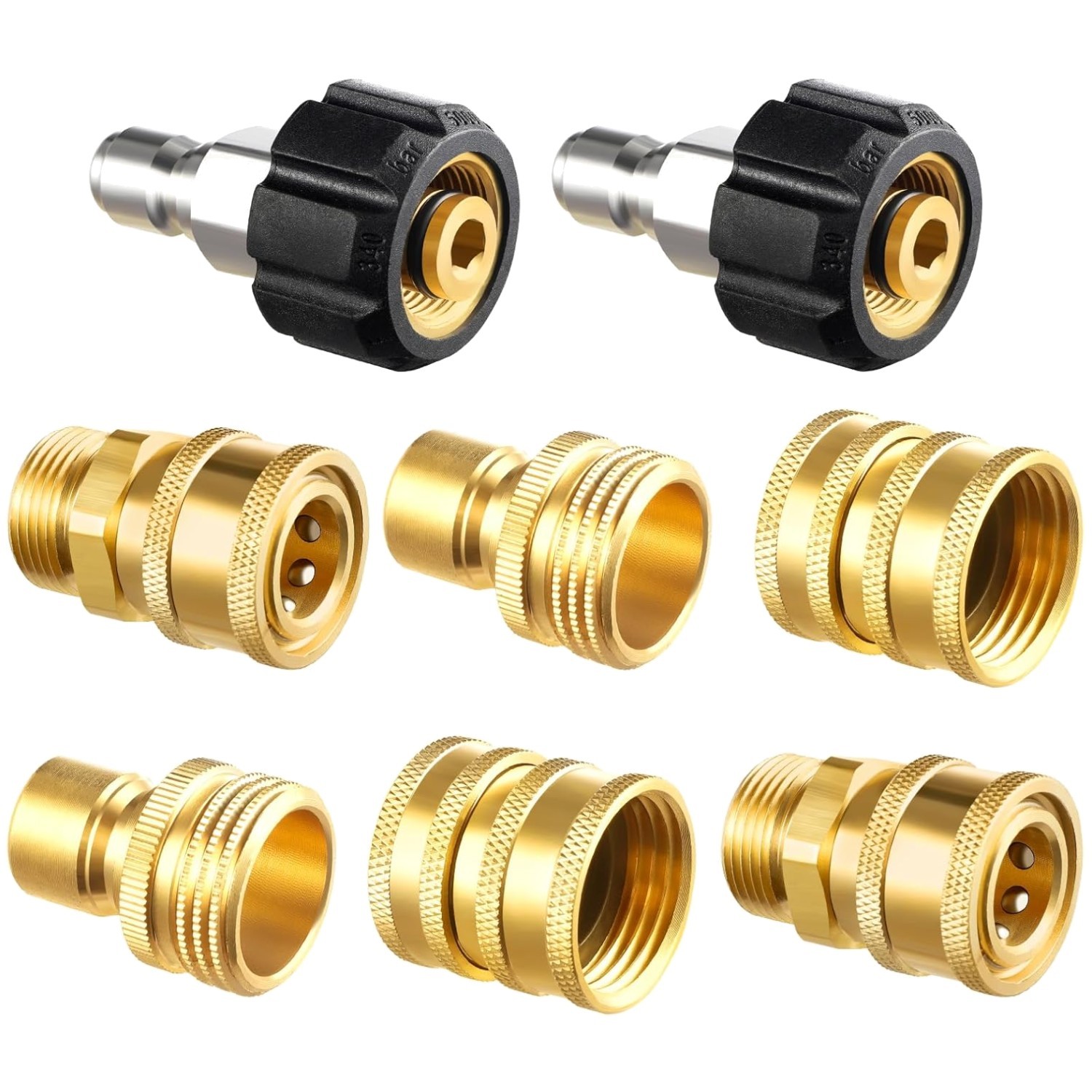 Brass Pressure Washer Adapter Set – M22 14mm Quick Connect