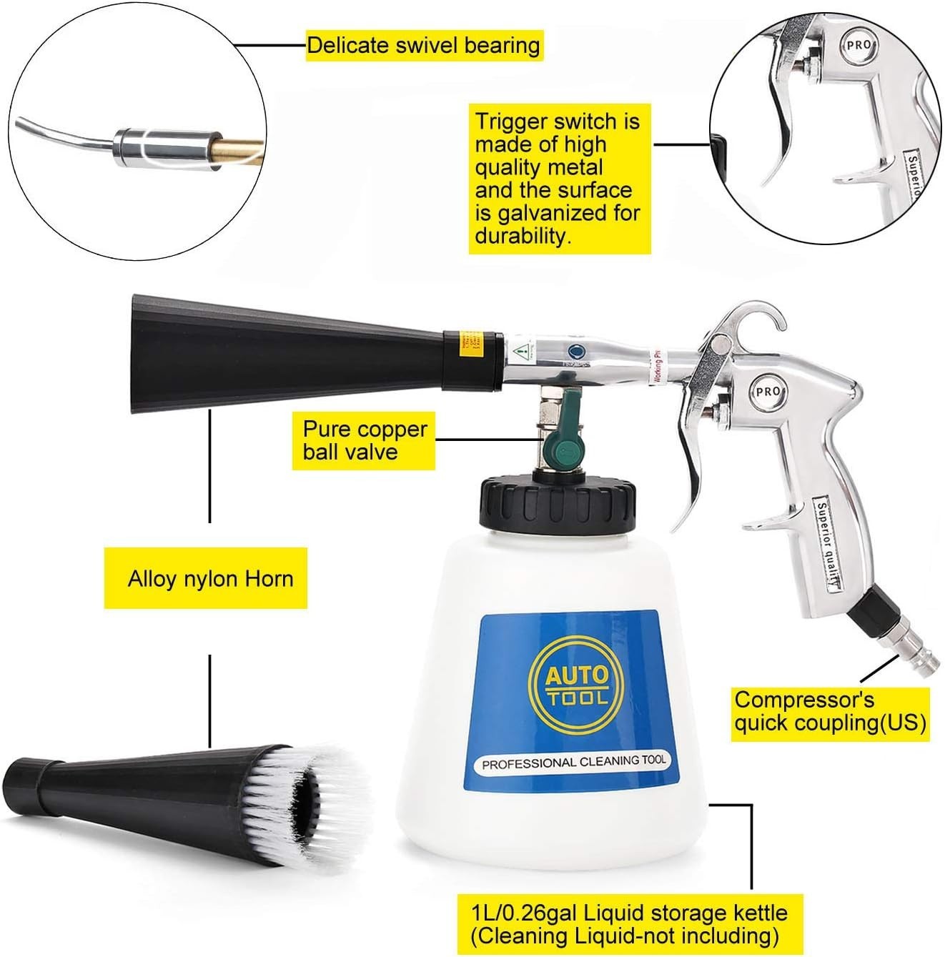 CPROSP High Pressure Turbo Car Cleaning Gun, Tornado Cleaning Gun