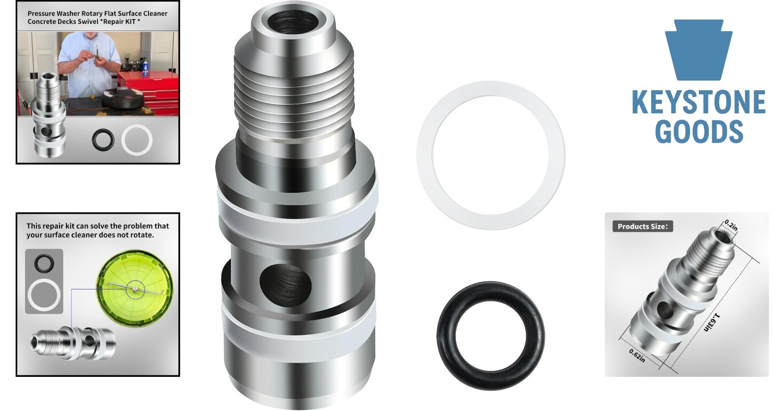 Universal Pressure Washer Rotary Surface Cleaner Repair Kit for 12-14″ Models