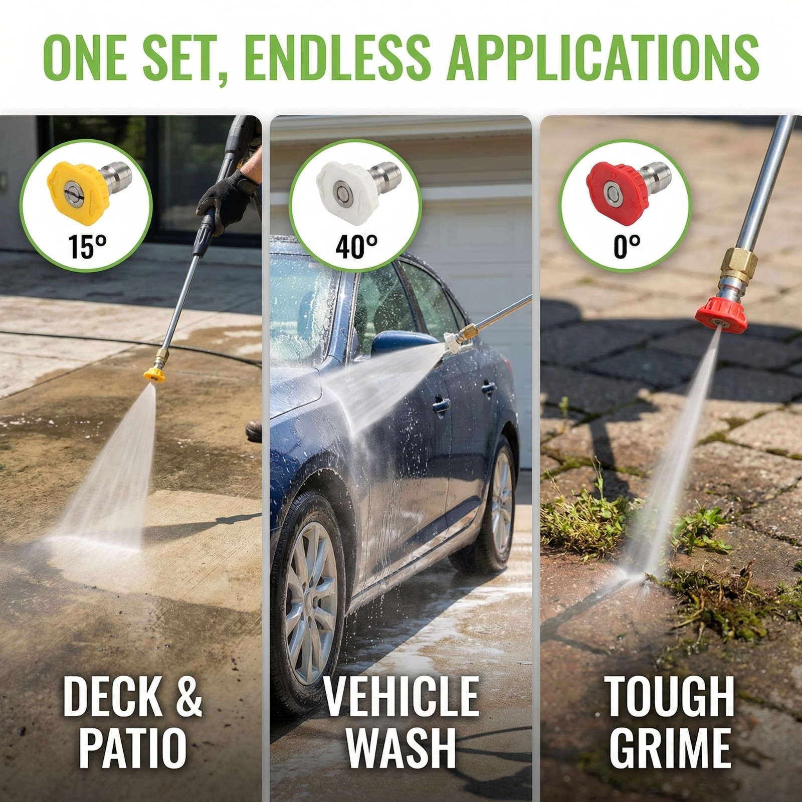 2000 PSI Pressure Washer Nozzles Set – 7-Piece Quick Connect, Fits Most Models