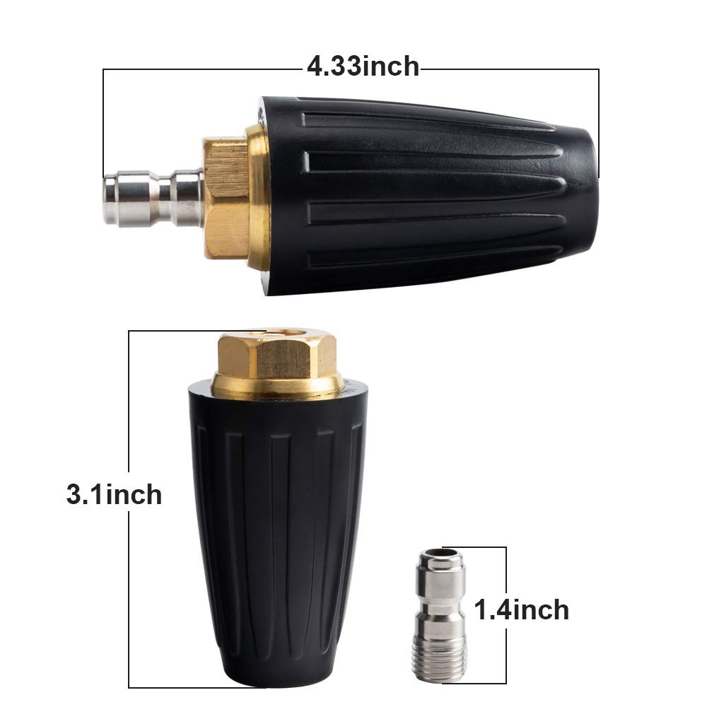 Pressure Washer Tips Turbo Nozzle Pressure Washer 4000 PSI Max Rotating Pressure