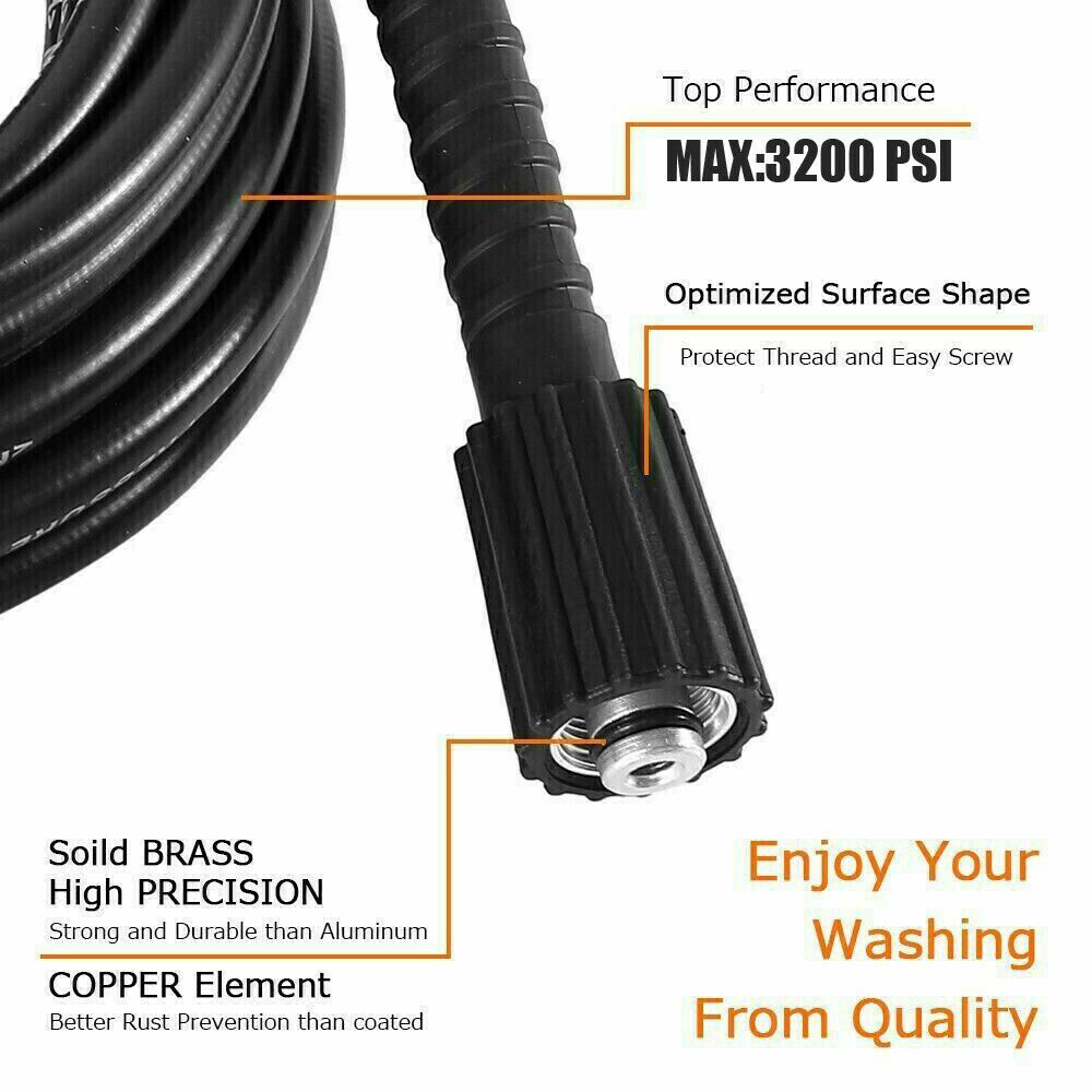 High Pressure 4000PSI Car Power Washer Gun Spray Wand Lance Nozzle and Hose Kit