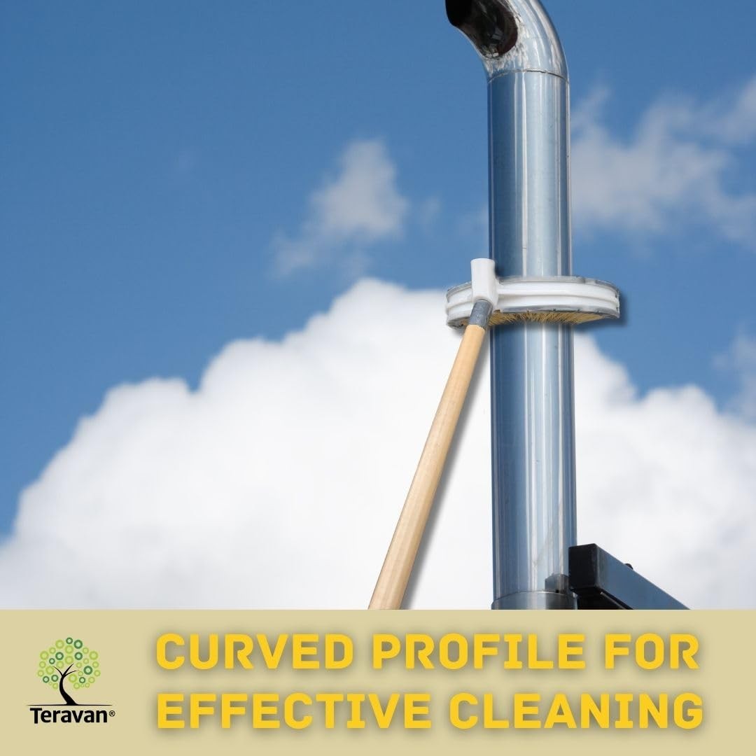 Teravan Curved Wash Brush for Exhaust Stack Pipes with Natural Tampico Fiber, Tr