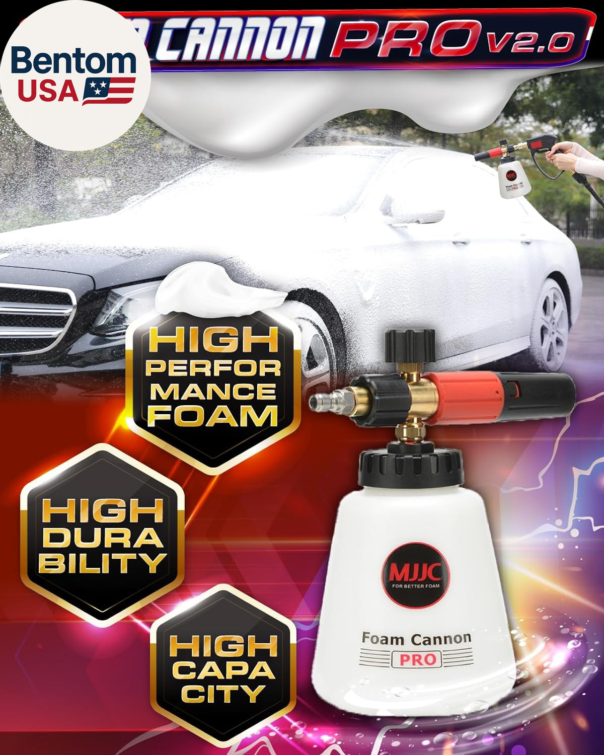 Foam Cannon Pro V2.0 (Thicker Snow Foam Technology) with 1/4 Inch Quick Connecto