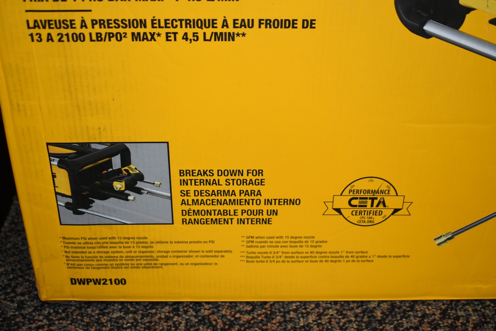 DEWALT DWPW2100 Pressure Washer 2100PSI Electric Cold Water Tool NEW. Ships Free