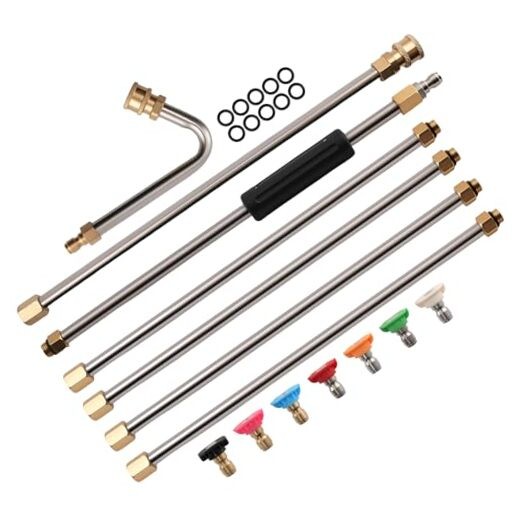 Pressure Washer Extension Wand for Gutter Cleaning With 7 Spray Nozzle Tips,