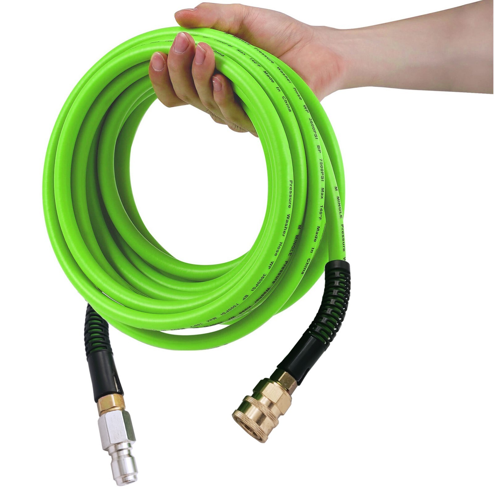 High Pressure Washer Hose 25/50/100′ 3600PSI 3/8″ QC Power Washer Extension Tube