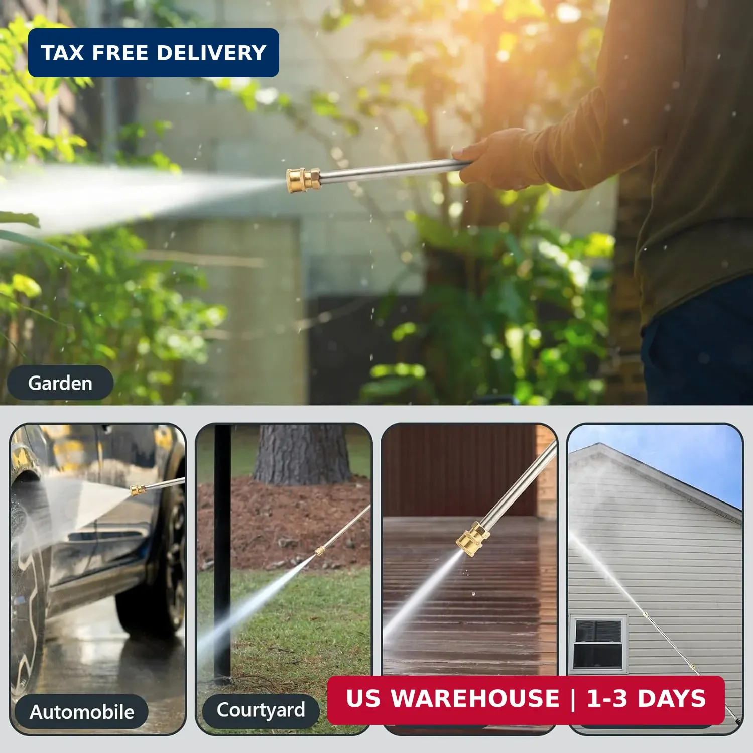 Pressure Washer Extension Wand, 2 Pack 17 Inch Stainless Steel Heavy Duty Wands