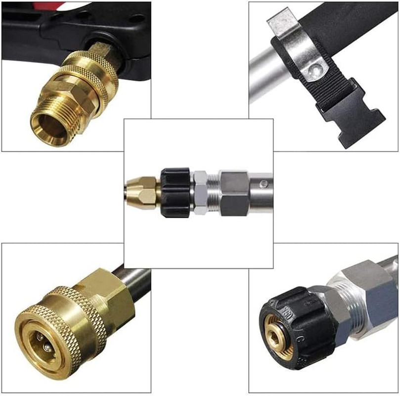 24 FT Pressure Washer, Telescopic Extension Pole Spray Gun, Includes 5 Section A