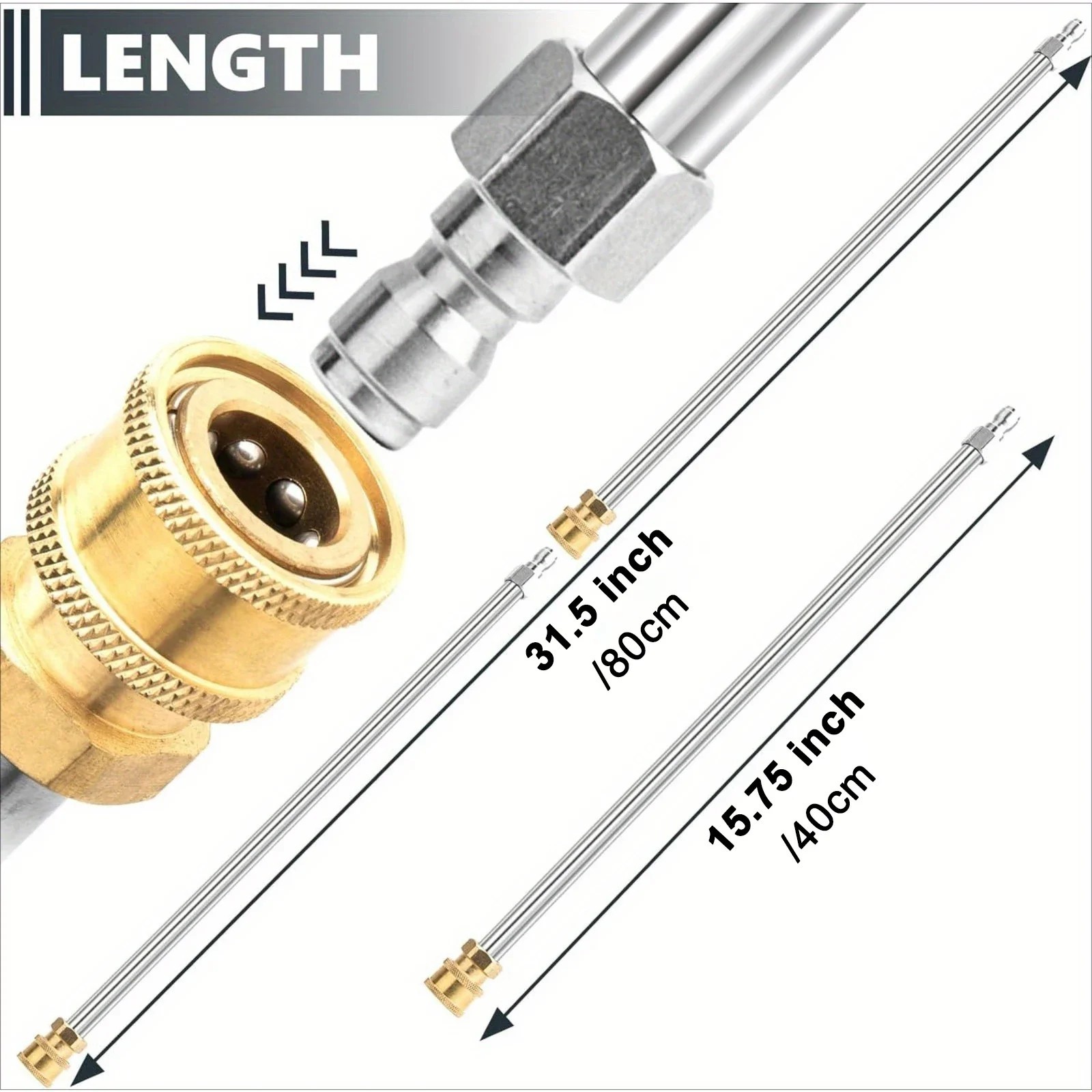 Pressure Washer Extension Wand, 32″ | 14″ Stainless Steel, Power Lance, 2 Pack