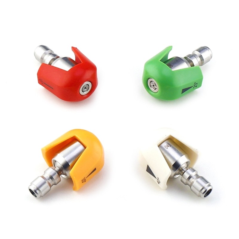 Four-Piece Stainless Steel Car Wash Nozzle Kit with 1/4 Quick Connect