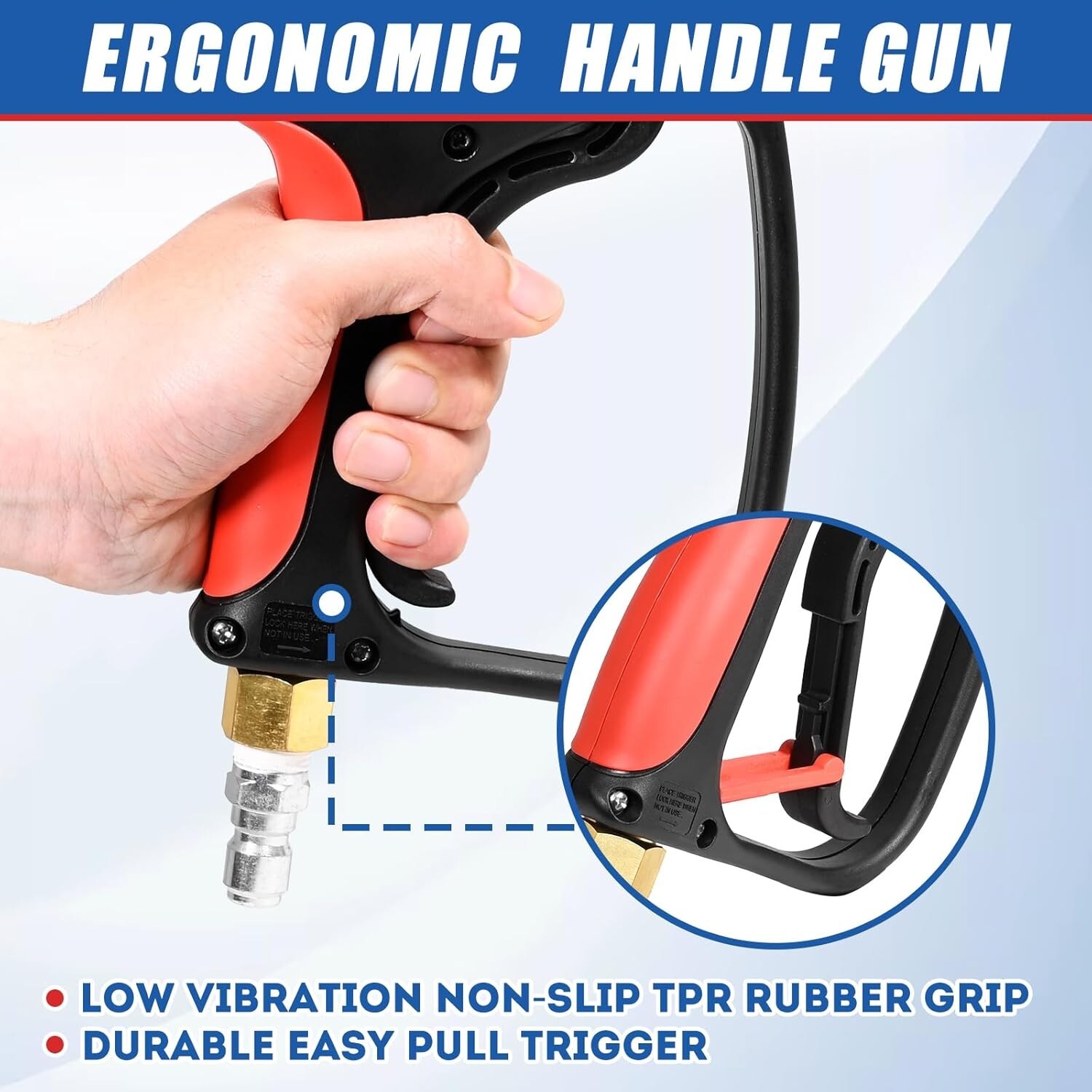 TOOLCY 4000 PSI Power Washer Car Wash Gun 3/8″ Male Plug 1/4″ Quick Connect Tips