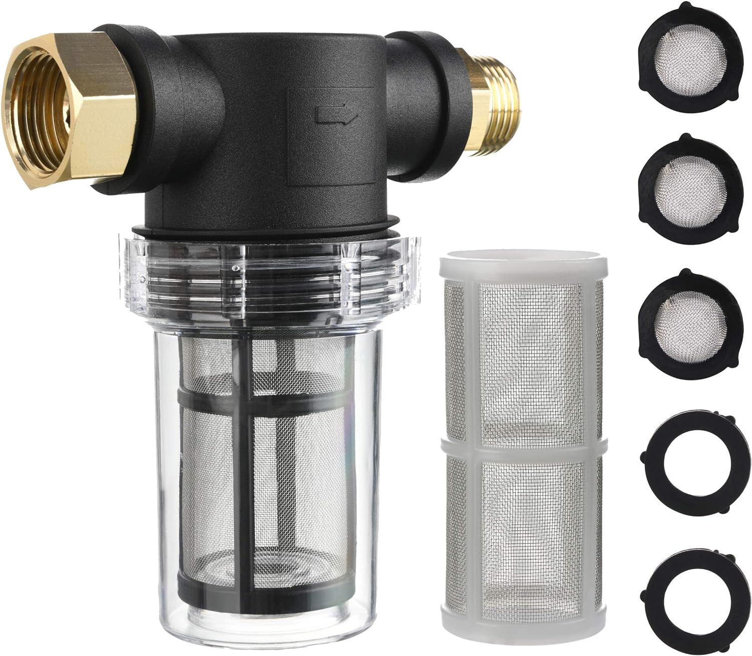 Garden Hose Filter for Pressure Washer Inlet Water, Inline Filter for Sediment,