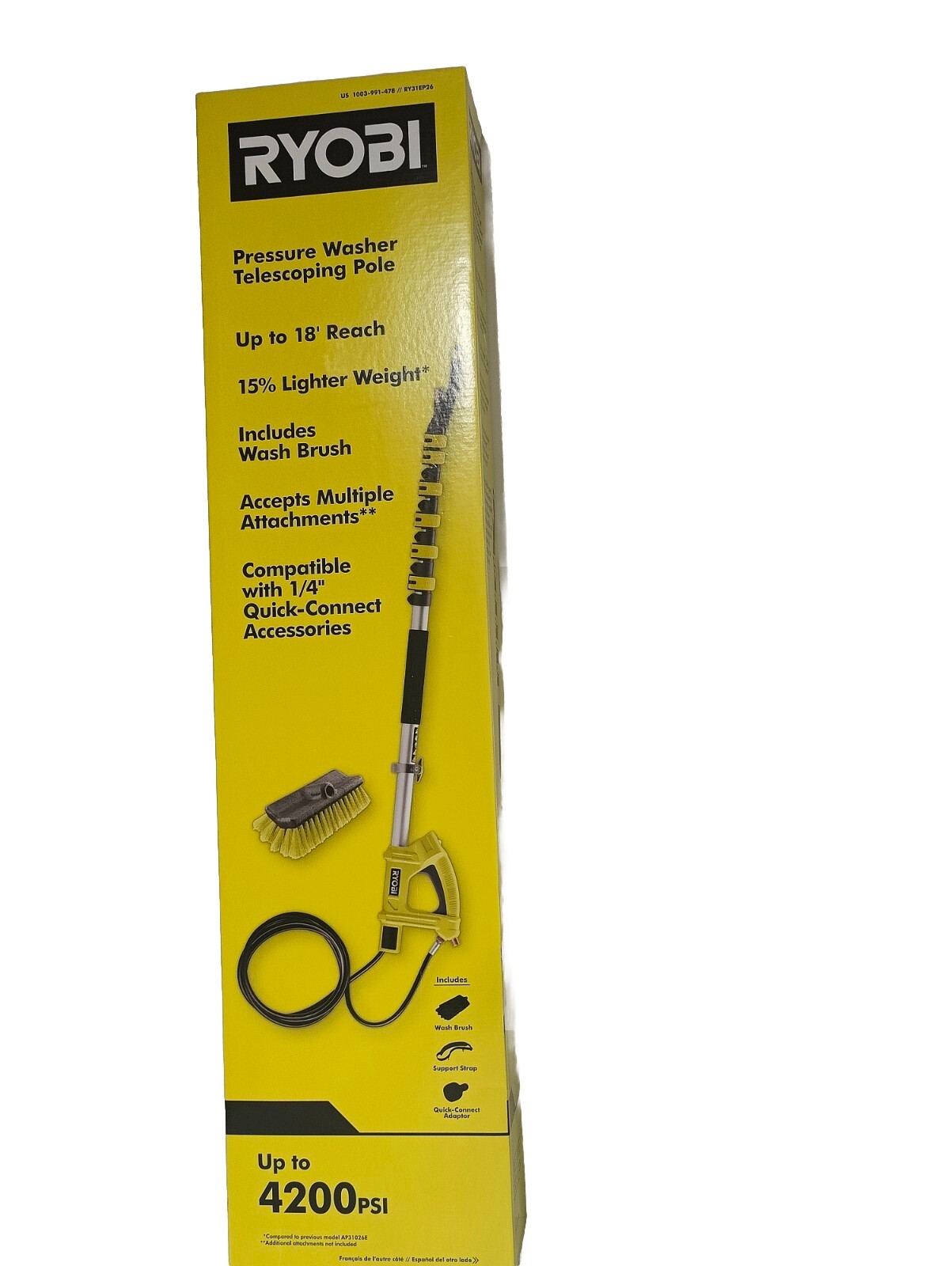 Ryobi RY31EP26 18 ft Pressure Washer Telescoping Extension Pole