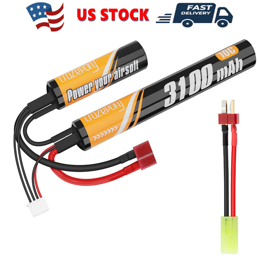 3100mAh 11.1V Airsoft Battery 10C Deans to Tamiya for M4 Ak47 Airsoft Rifle NEW
