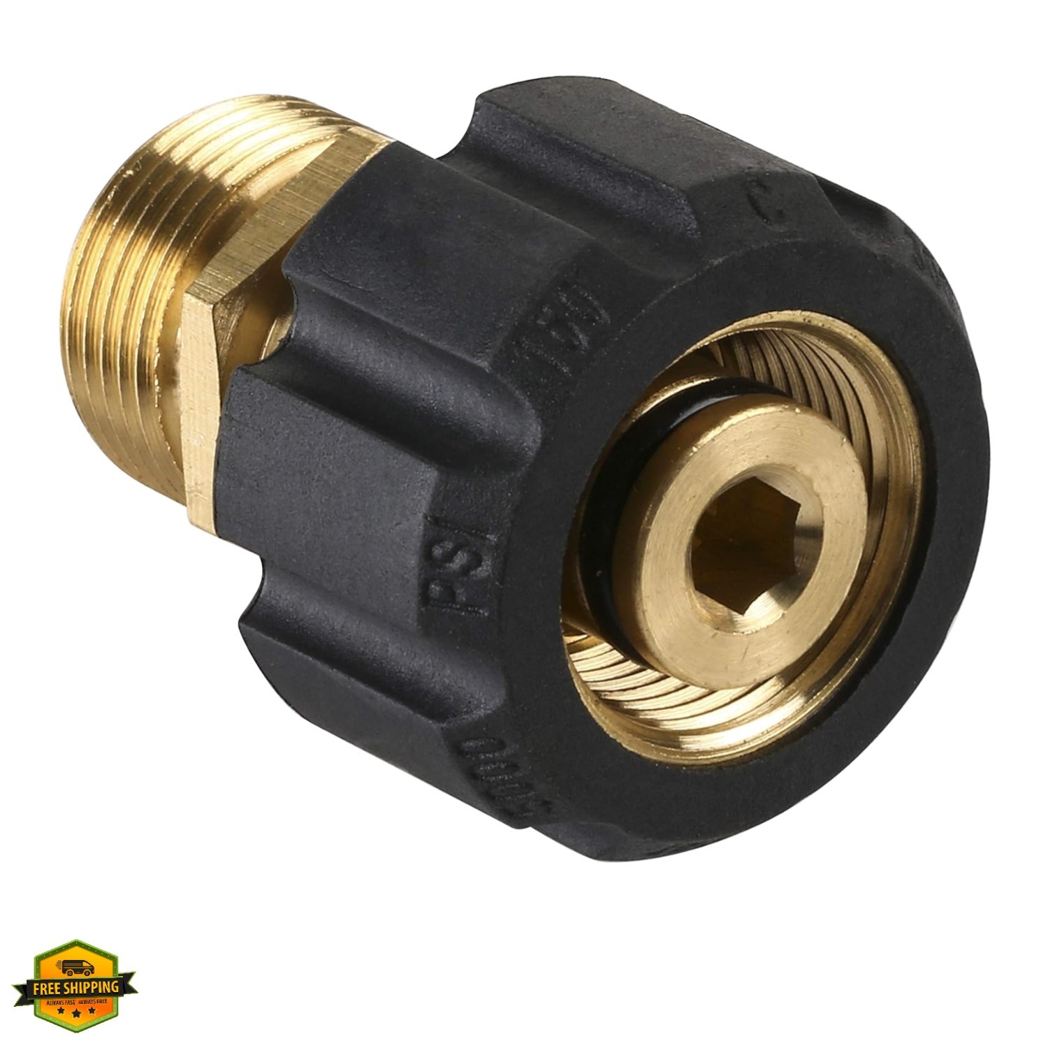 Pressure Washer Adapter, Metric M22 15mm Female Thread to M22 14mm Male Fitti…