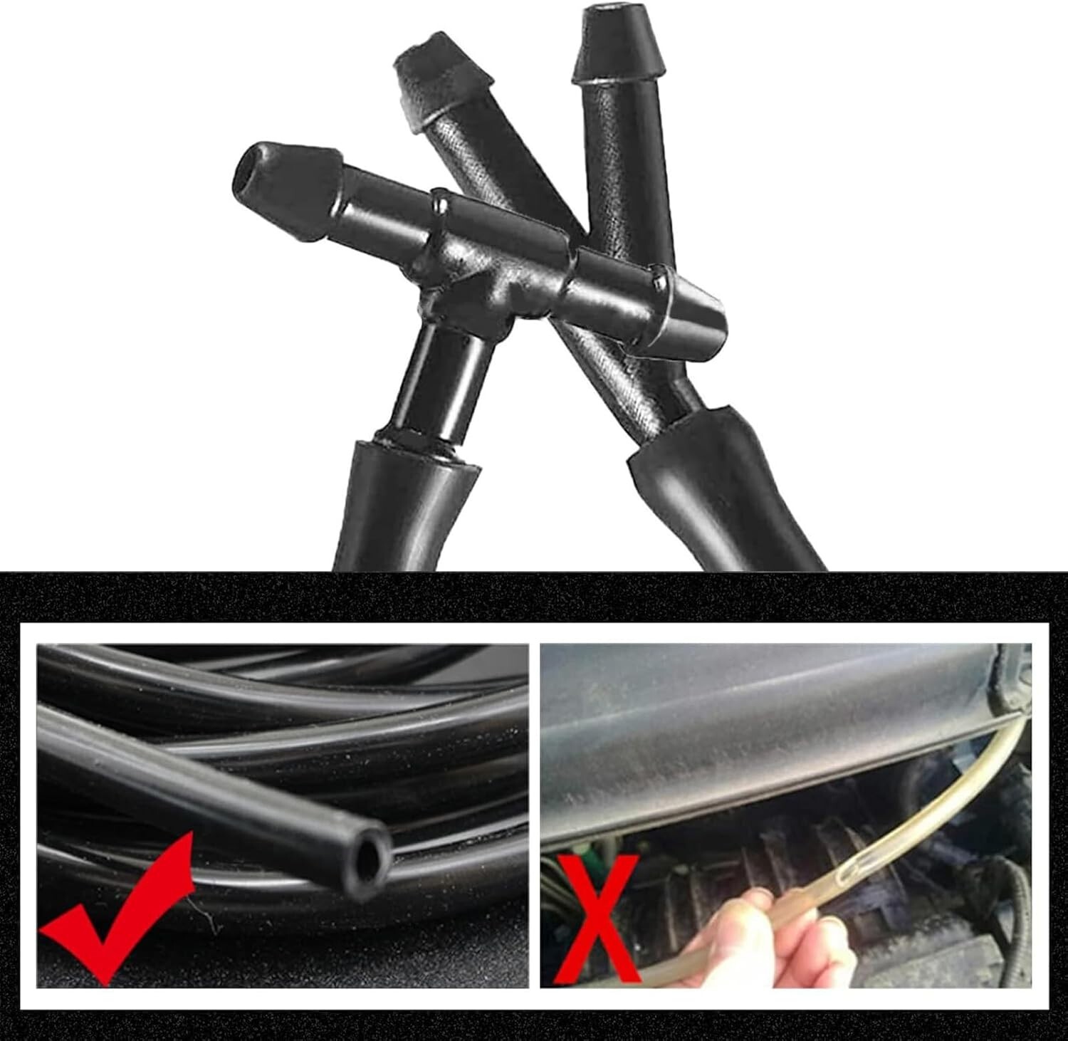 Windshield Washer Hose Kit, 7 Feet Washer Fluid Hose with 15 Pcs Hose Connectors