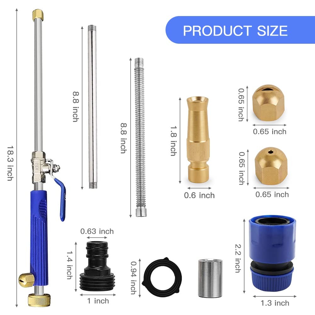 Jet Nozzle 2-in-1 High Pressure Power Washer, Watering Sprayer Cleaning Tool,…