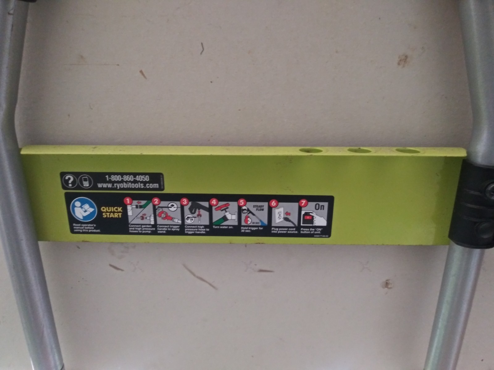 RYOBI Model RY141900VNM pressure washer OEM Performance Panel