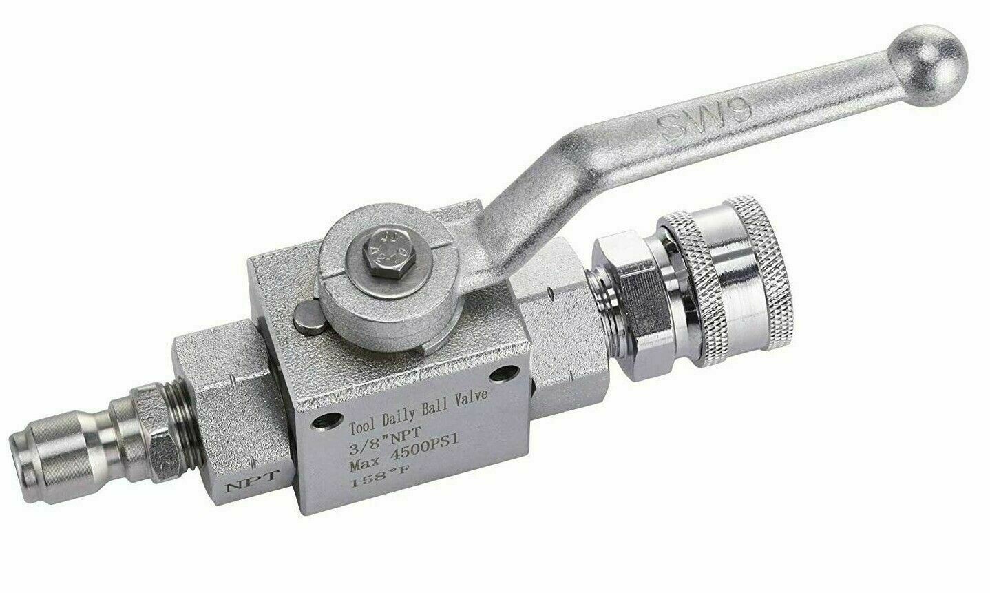 3/8″ Quick Connect Water Ball Valve Kit for 4500 Psi High Pressure Washer Hose