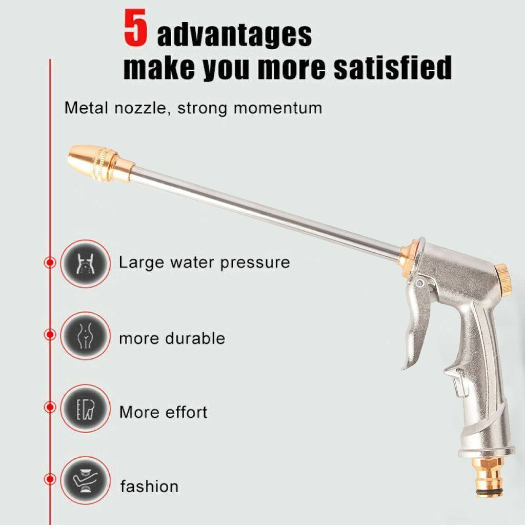 High Pressure Power Gun Water Spray Garden Hose Nozzle Car Clean Washer Tool Hot