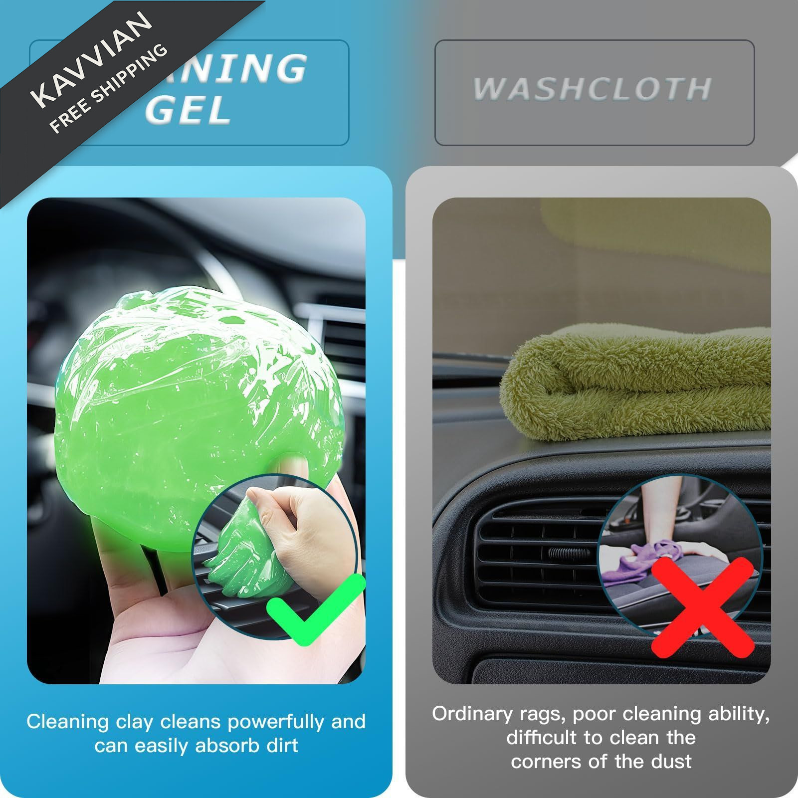 MysticHome for Car Cleaning Gel 160g,Reusable Putty 5.0 OZ, A1-Green