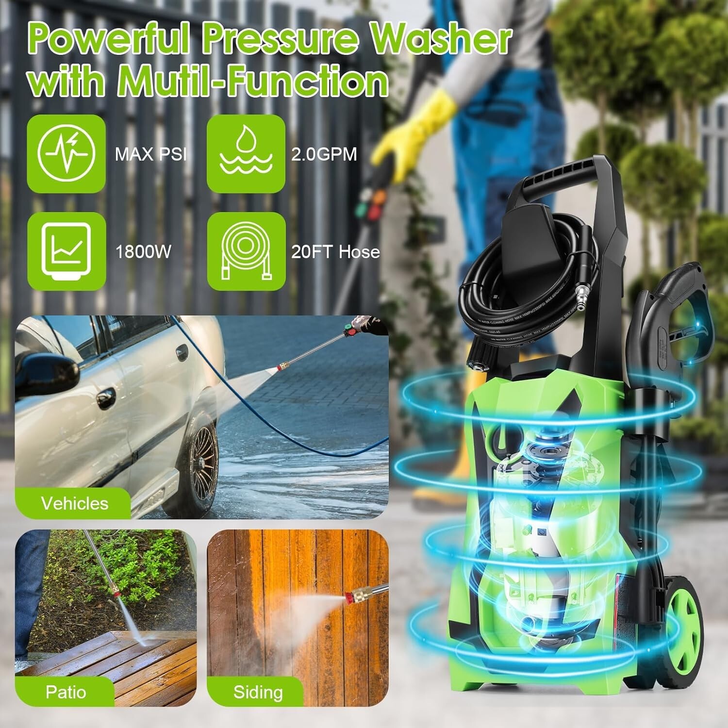 TEANDE Pressure Washer TED4500 1.8GPM 1700W Electric Pressure Washer – NIB