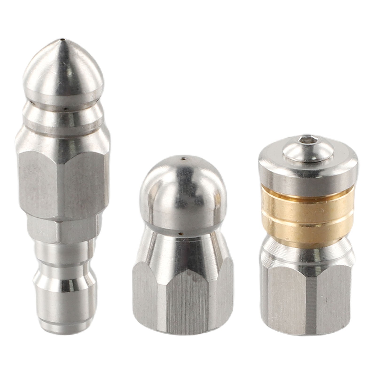 3PCS Sewer Jetter Rotary Nozzle 1/4 In Pressure Washer Hose Quick Connect New