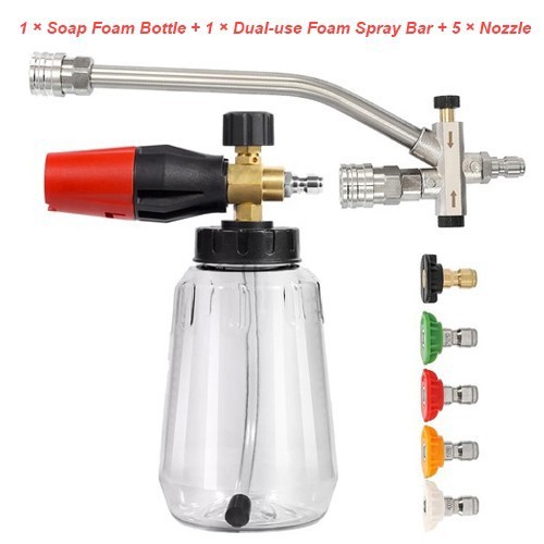 Snow Foam Lance Cannon Gun Car Wash Soap Bottle Sprayer Pressure Washer Set USA