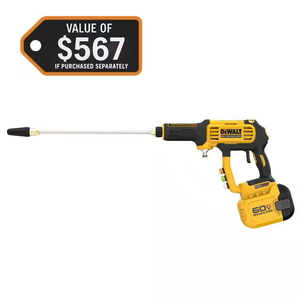 FLEXVOLT 60V MAX 1000 PSI 1.0 GPM Cold Water Cordless Battery Power Cleaner Kit