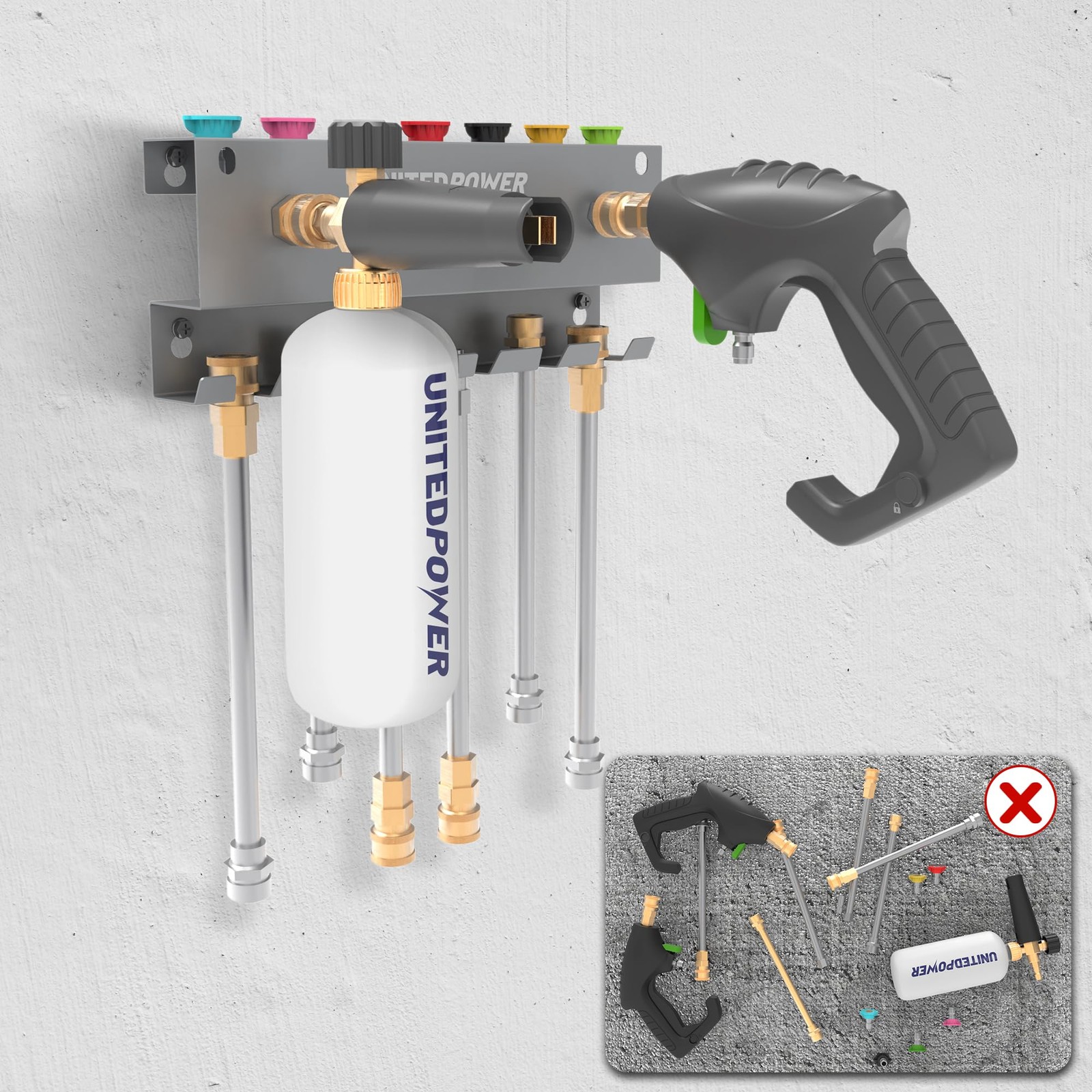 Pressure Washer Gun Holderwall Mount Foam Cannon Holdertool Storage Rack For P